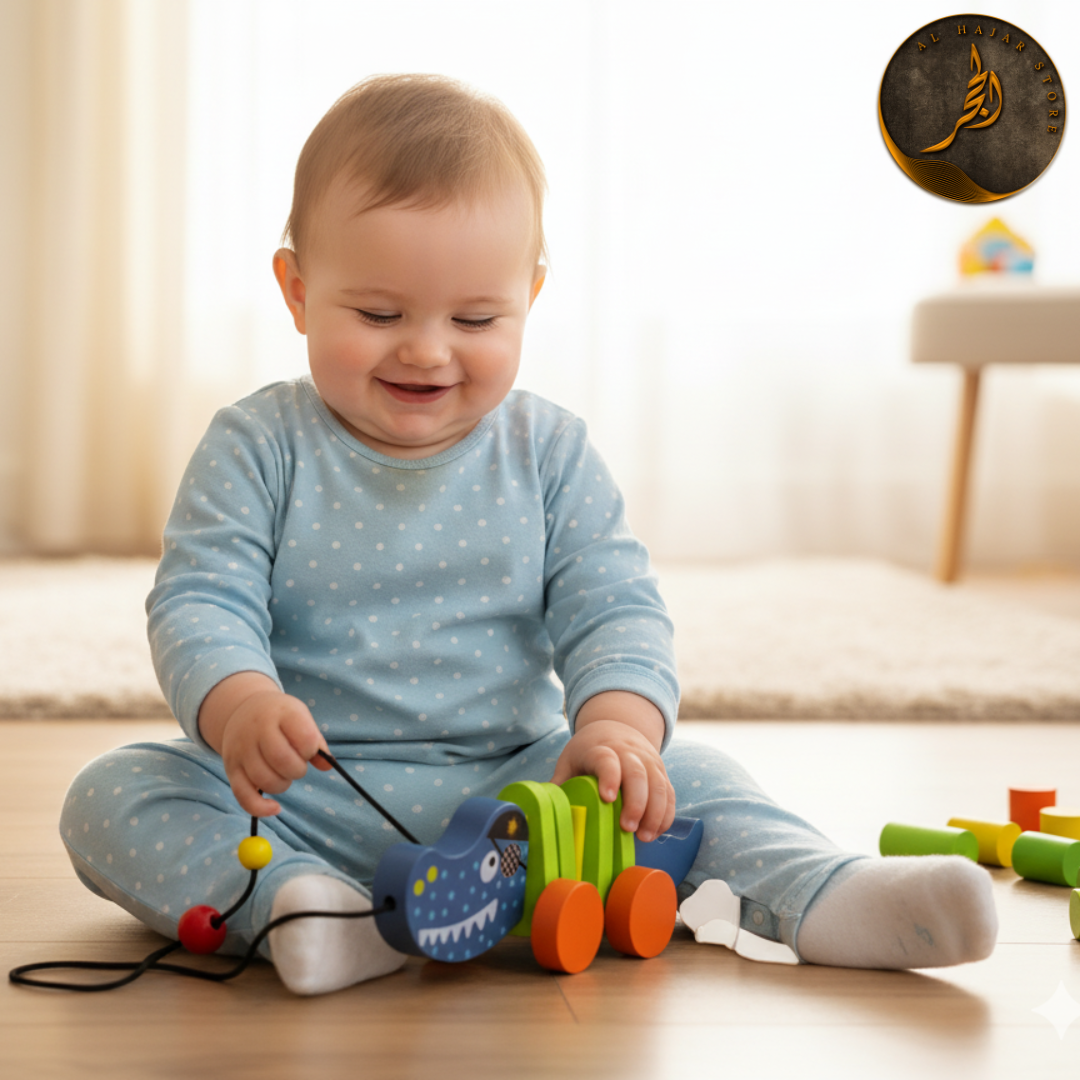Pull-Rope Animal Toy | Wooden Walking Aid for Toddlers