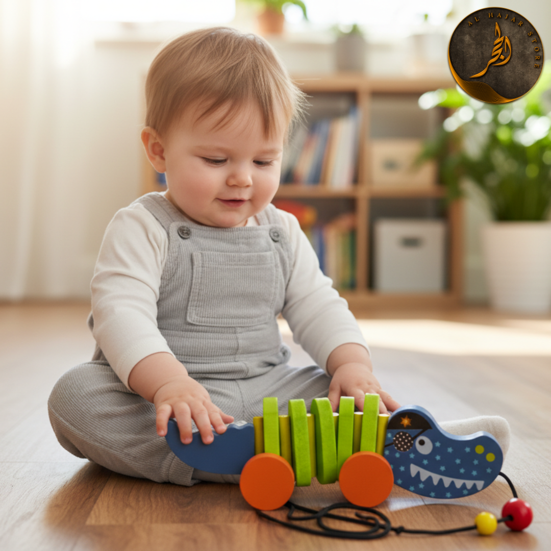 Pull-Rope Animal Toy | Wooden Walking Aid for Toddlers