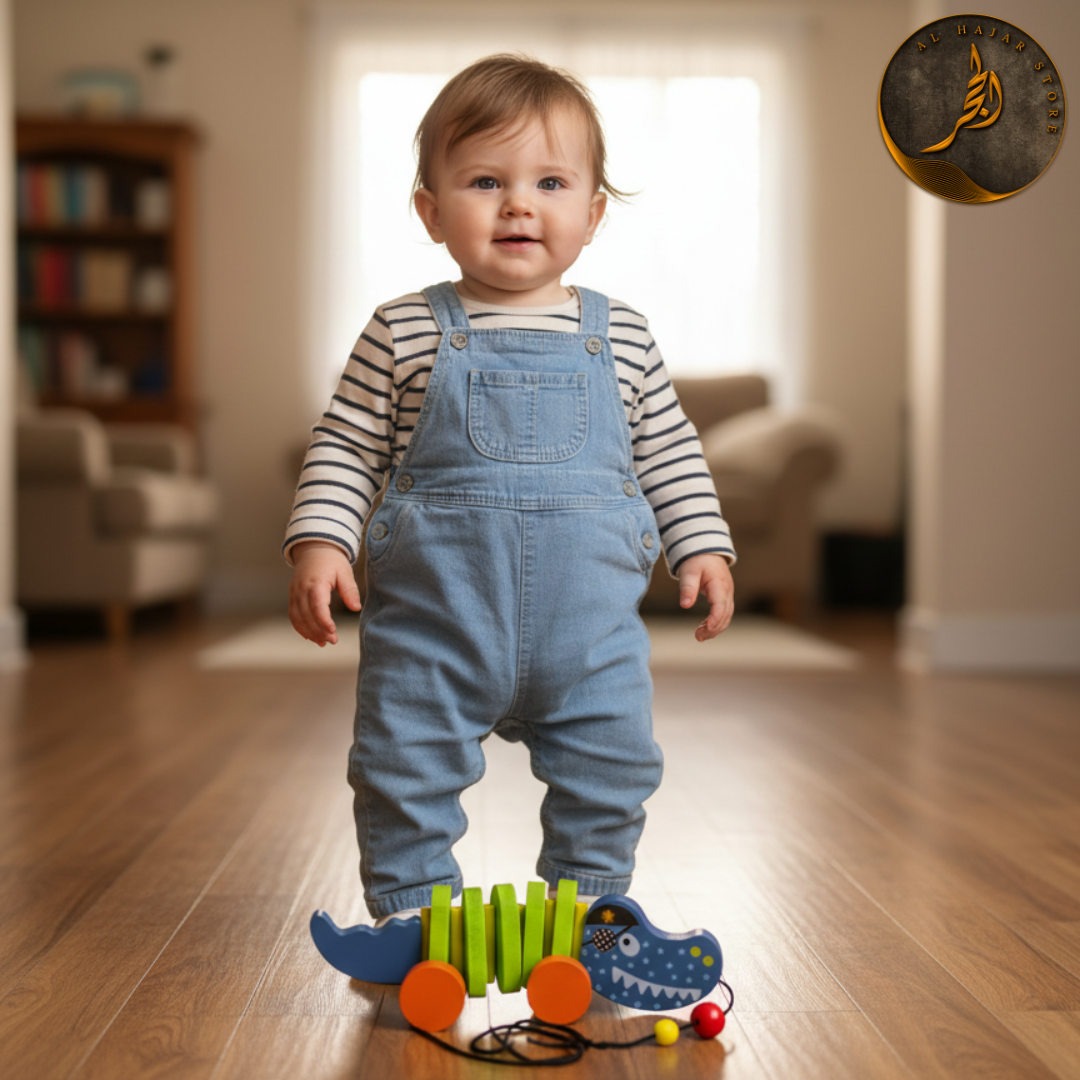 Pull-Rope Animal Toy | Wooden Walking Aid for Toddlers