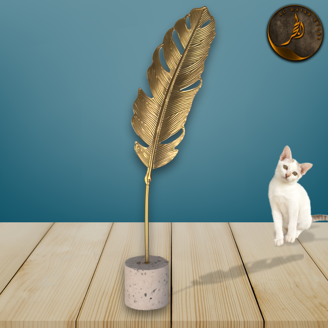 Golden Leaf Feather Ornament