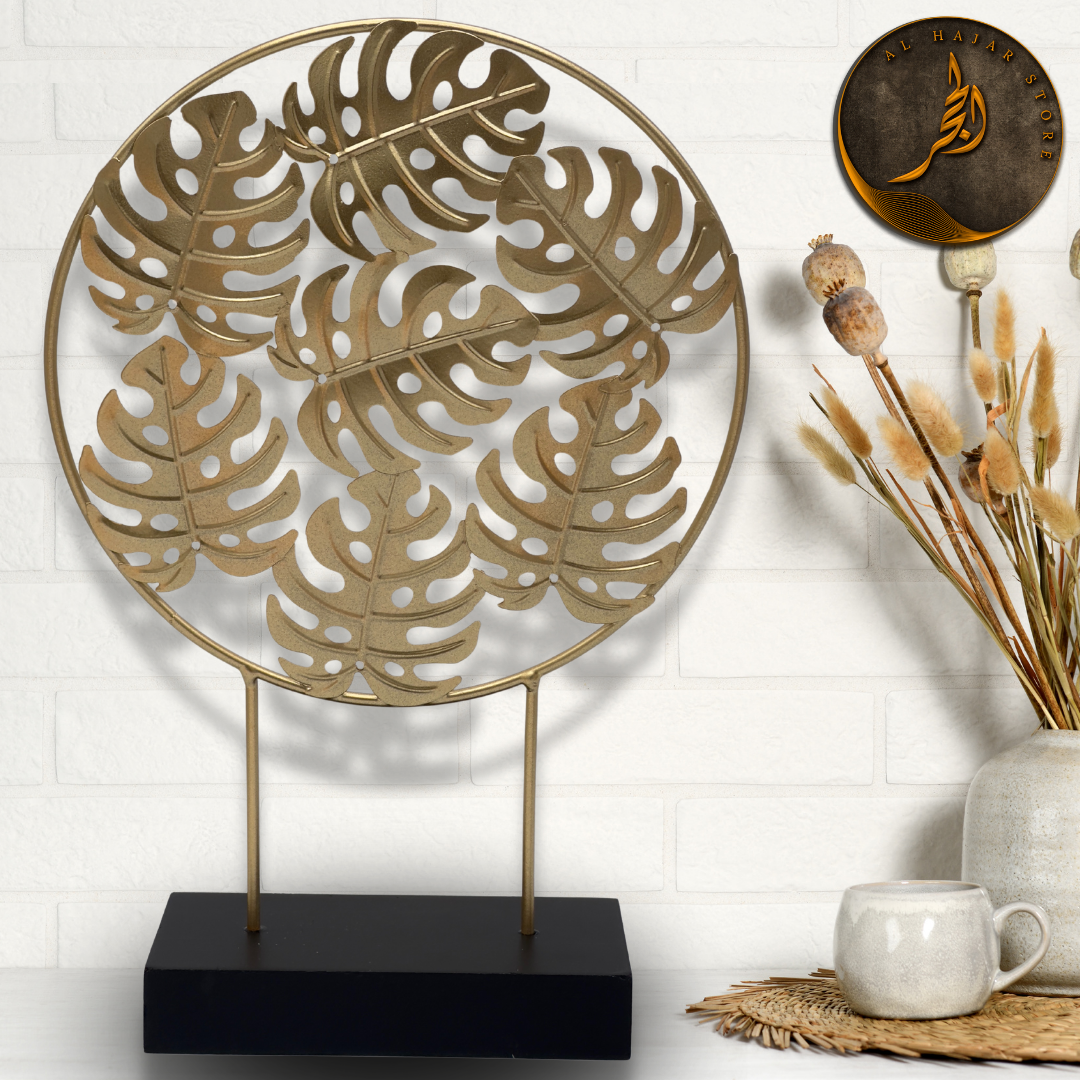 Golden Turtle Leaf Metal Decor