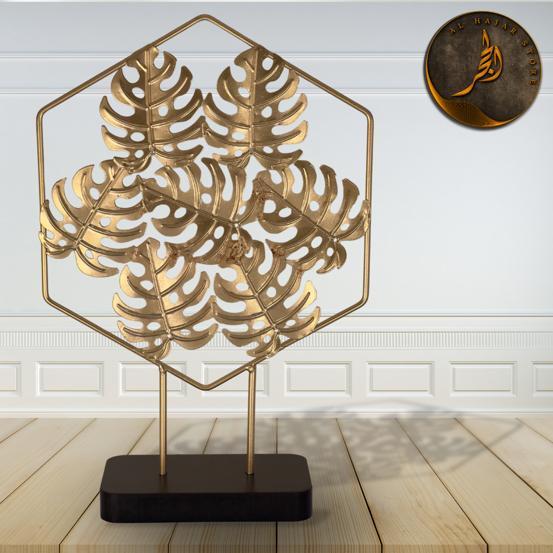 Golden Turtle Leaf Metal Decor