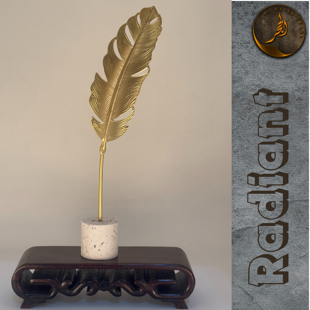Golden Leaf Feather Ornament