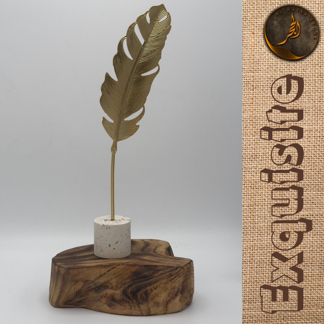 Golden Leaf Feather Ornament