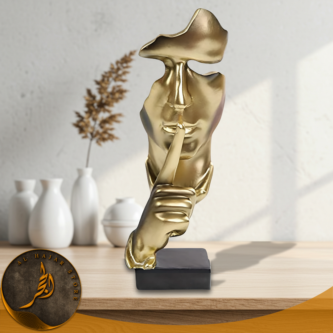 Large Silent Thinker Face Ceramic Sculpture