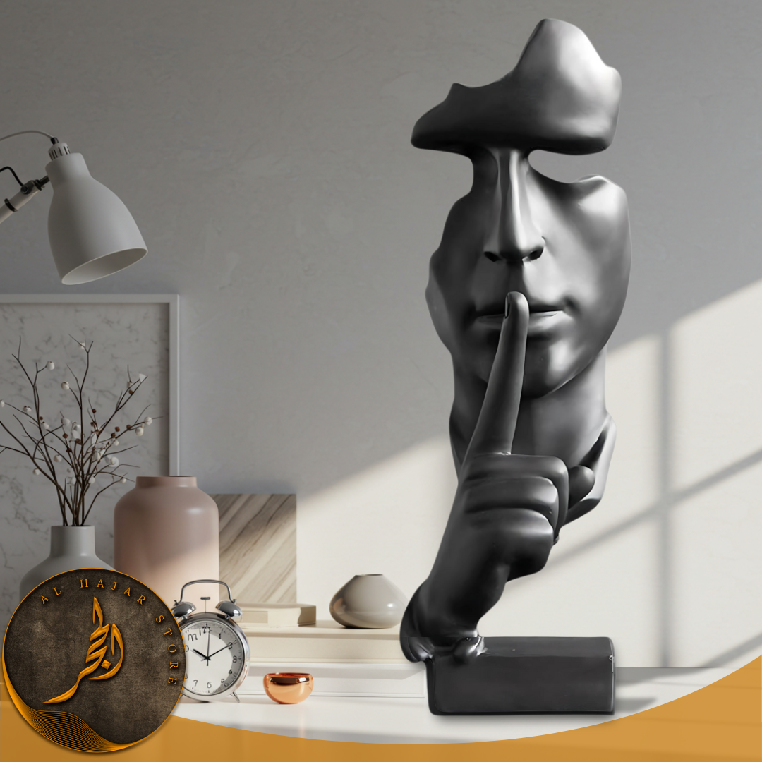 Large Silent Thinker Face Ceramic Sculpture
