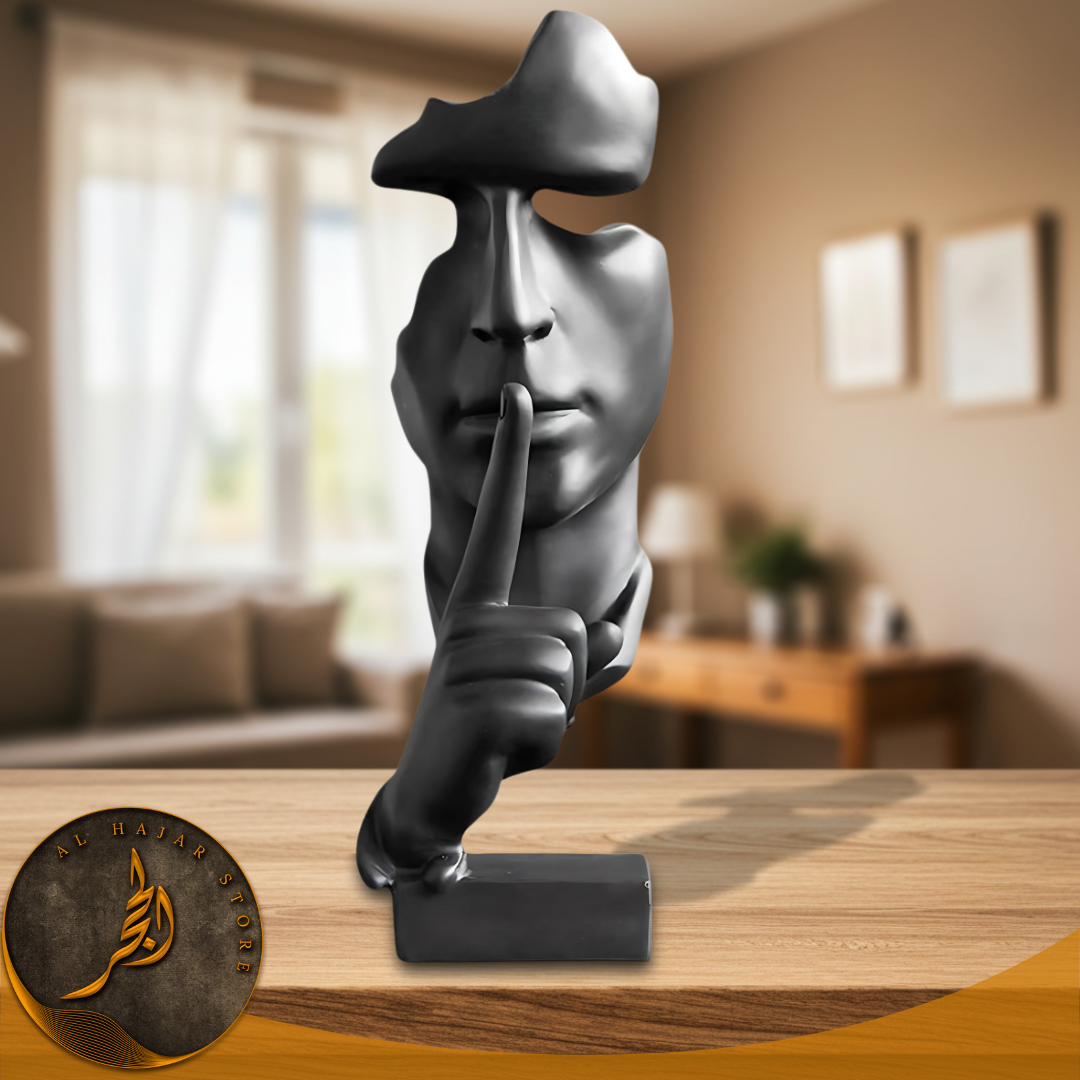 Large Silent Thinker Face Ceramic Sculpture