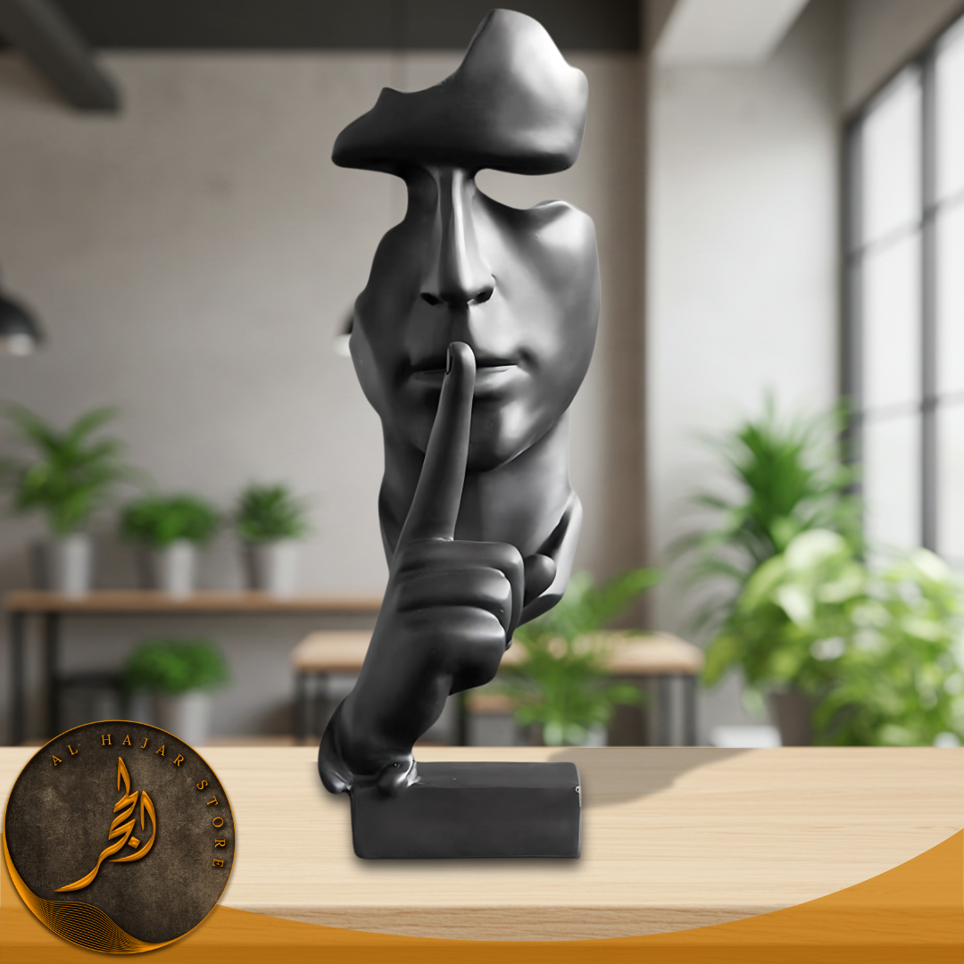 Large Silent Thinker Face Ceramic Sculpture