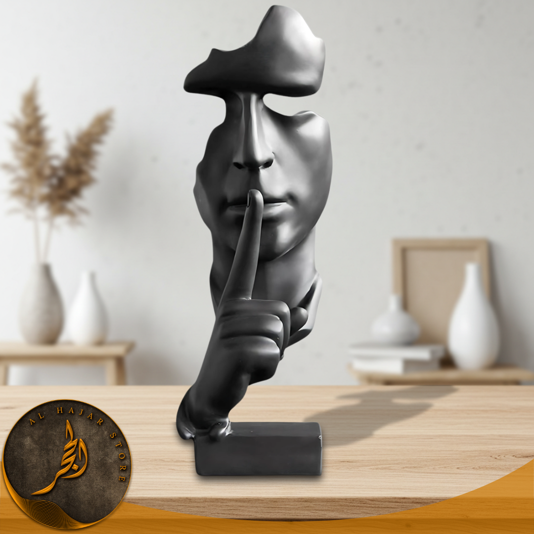 Large Silent Thinker Face Ceramic Sculpture