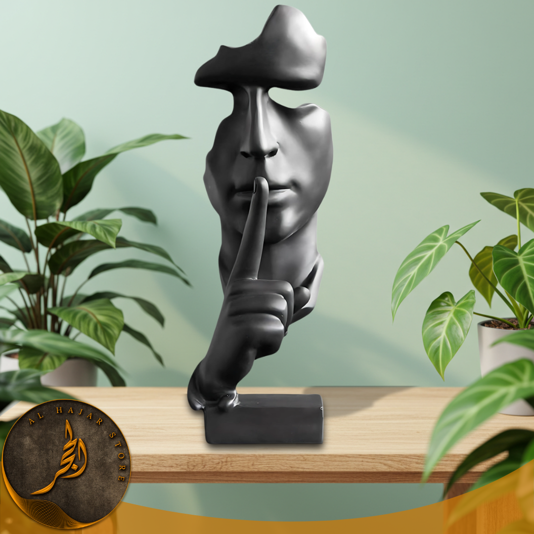 Large Silent Thinker Face Ceramic Sculpture