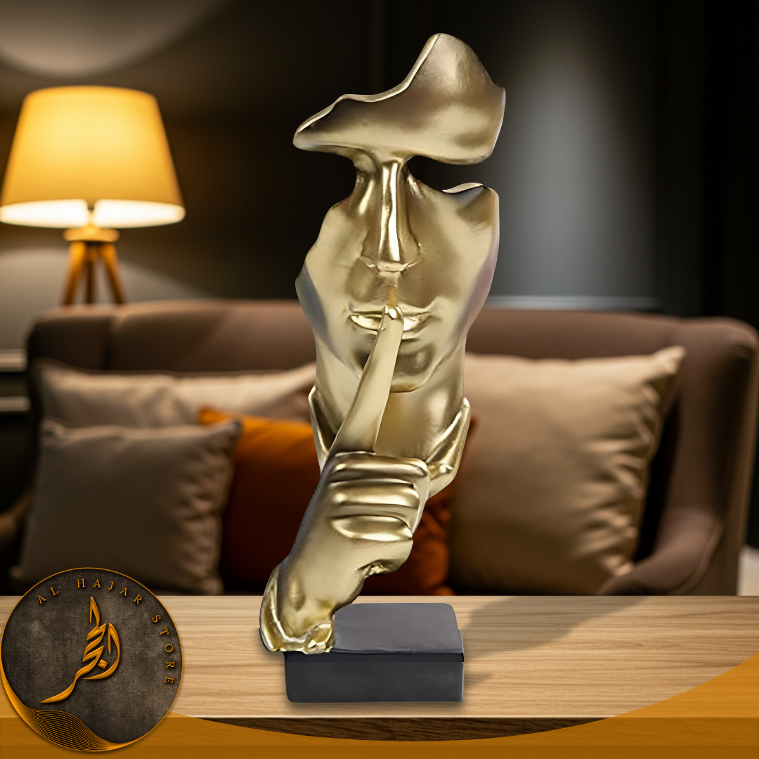 Large Silent Thinker Face Ceramic Sculpture