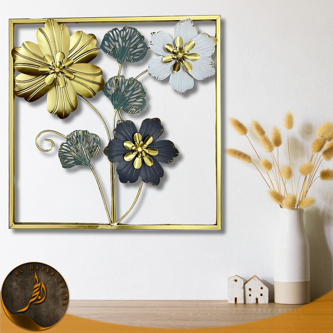 (18x18 inc)Metal Iron Flower Wall Art