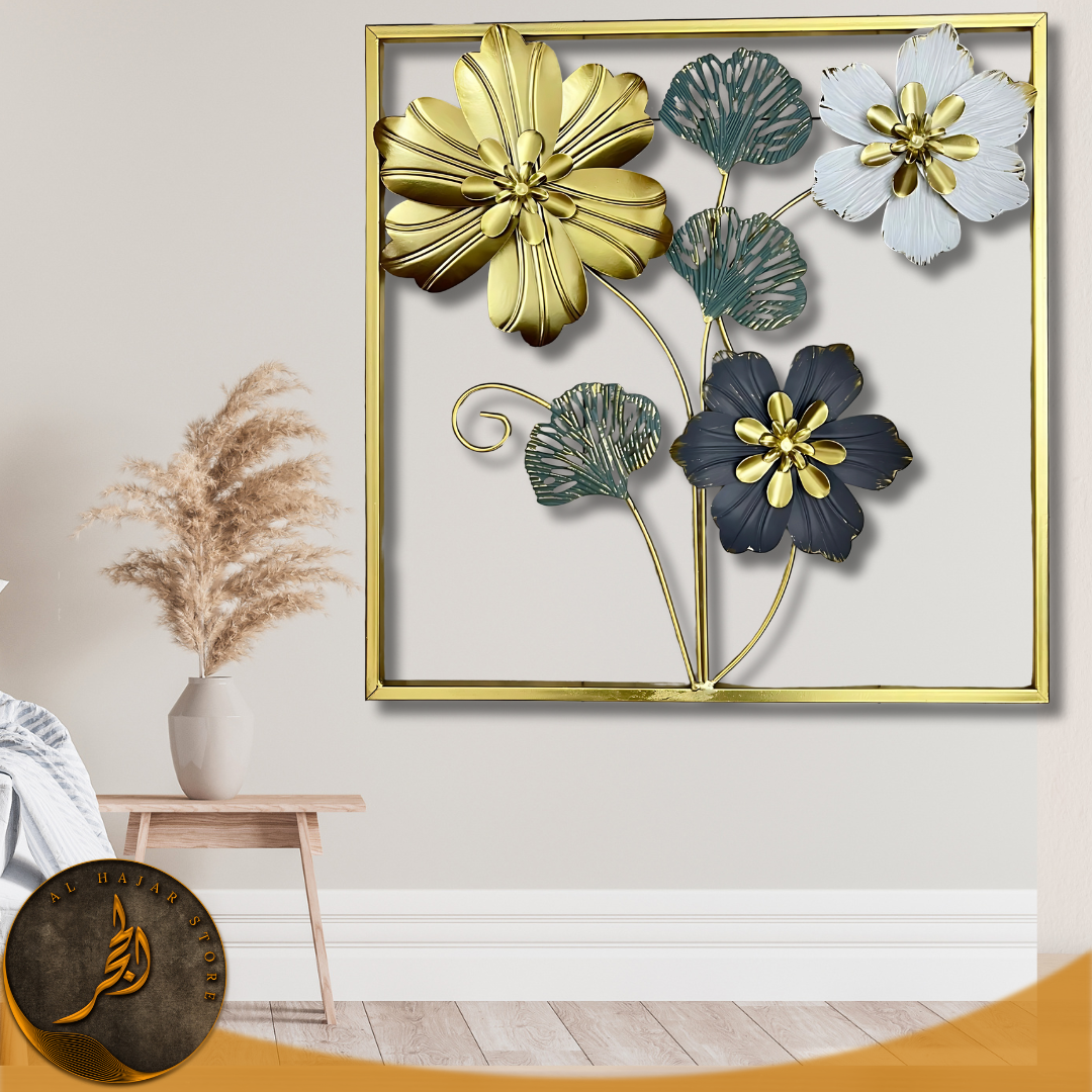 (18x18 inc)Metal Iron Flower Wall Art