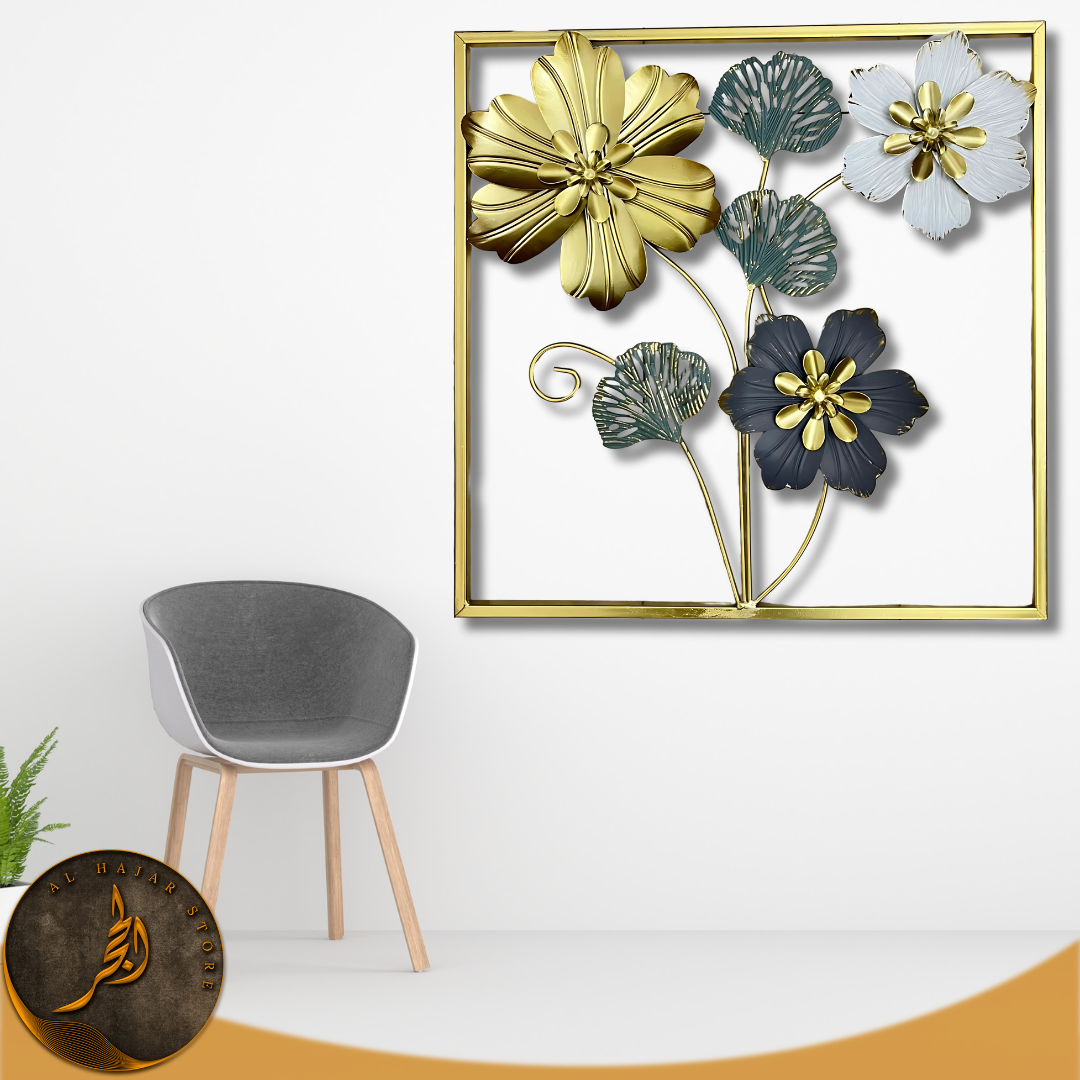(18x18 inc)Metal Iron Flower Wall Art