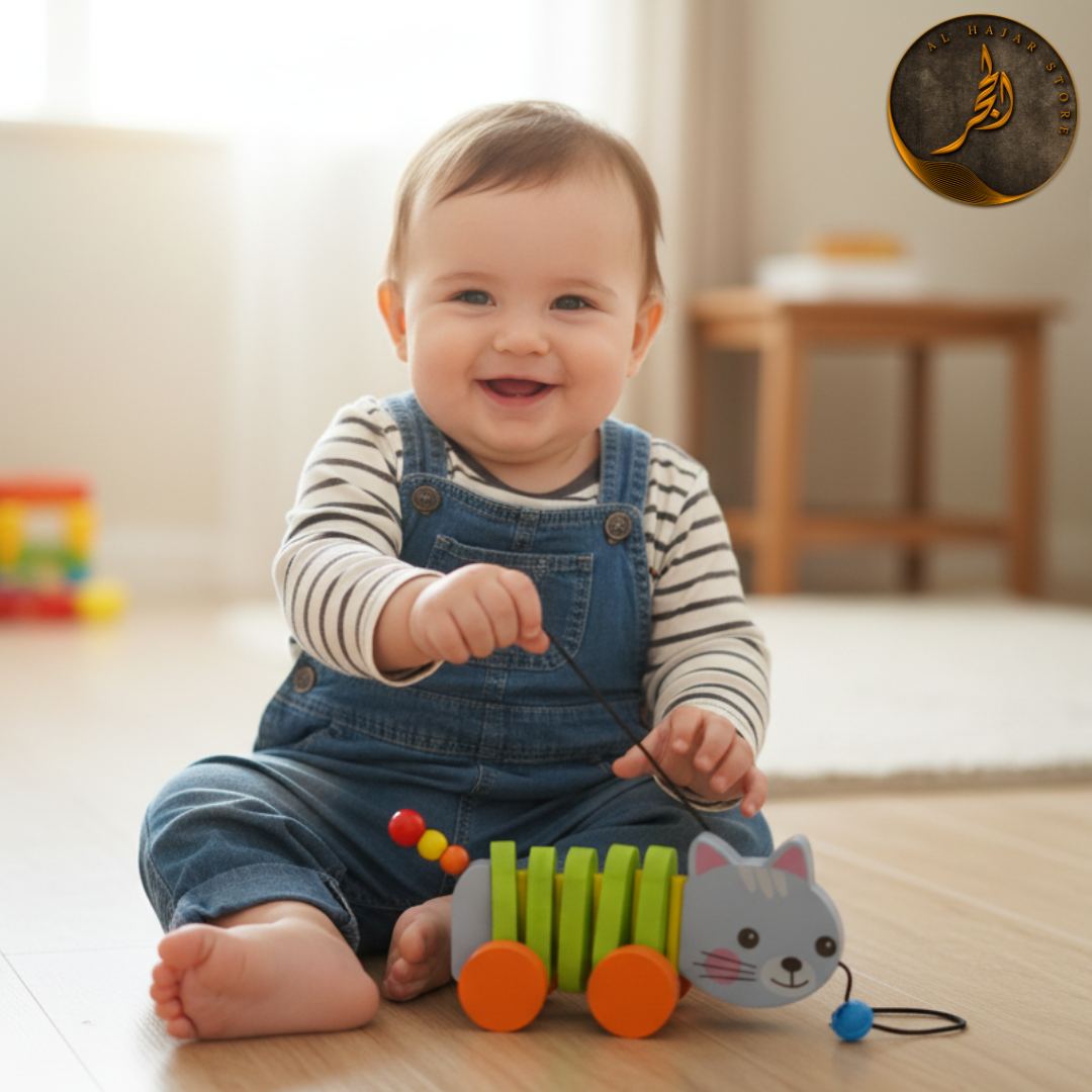 Pull-Rope Animal Toy | Wooden Walking Aid for Toddlers