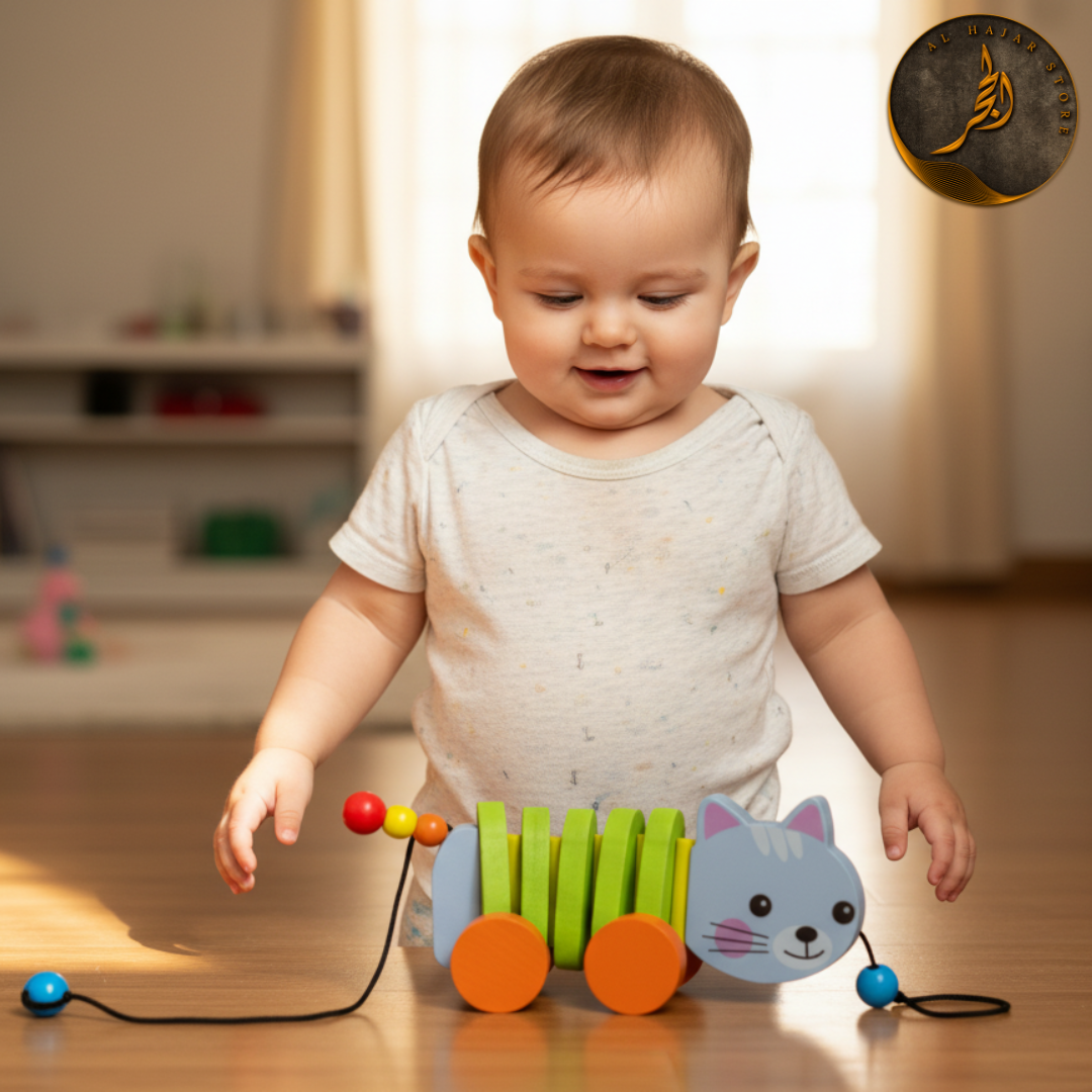 Pull-Rope Animal Toy | Wooden Walking Aid for Toddlers