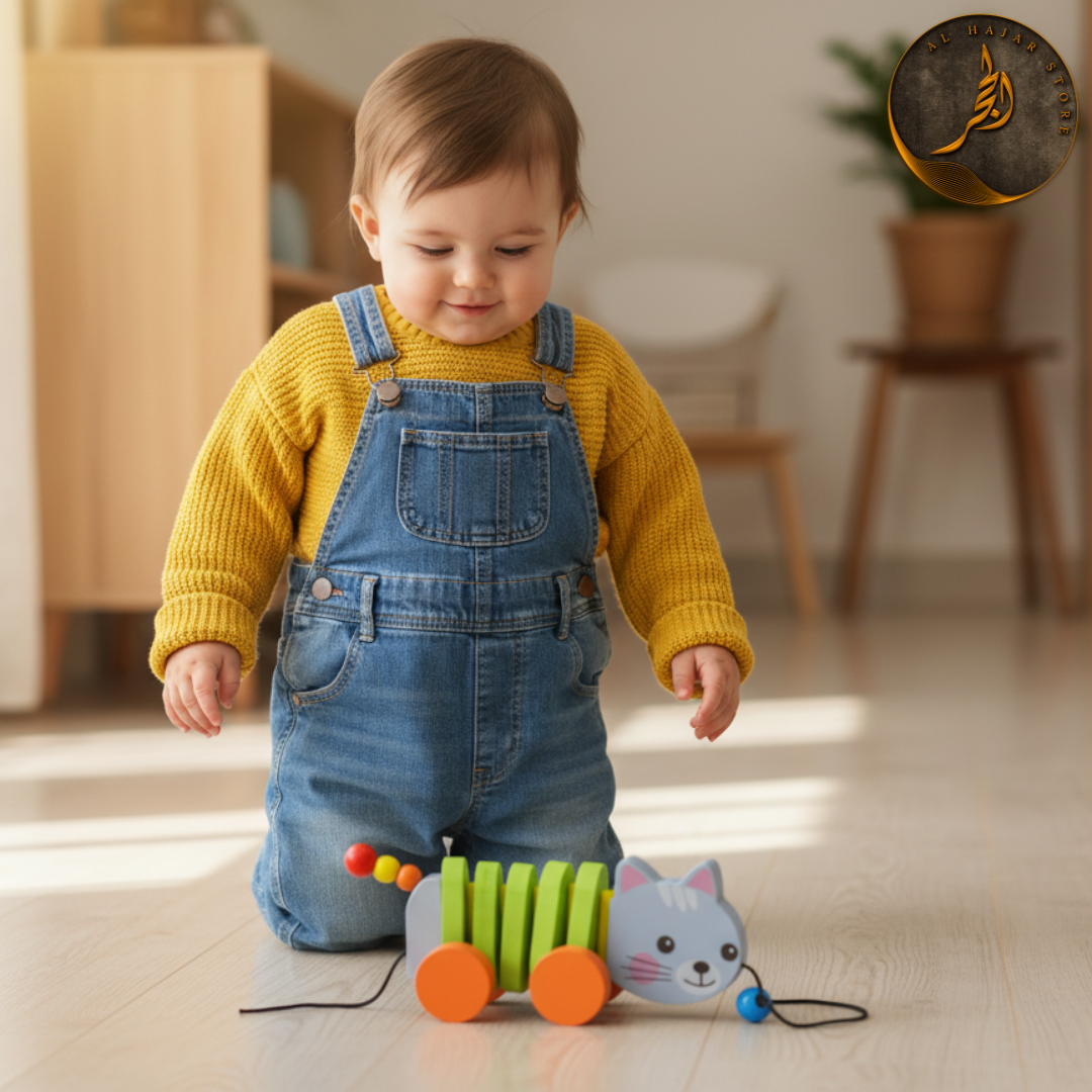 Pull-Rope Animal Toy | Wooden Walking Aid for Toddlers