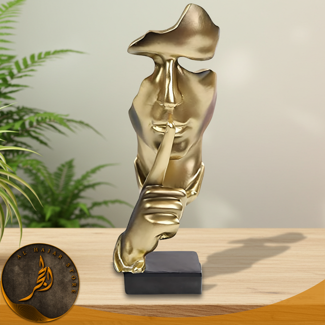 Large Silent Thinker Face Ceramic Sculpture