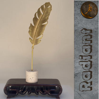 Golden Leaf Feather Ornament