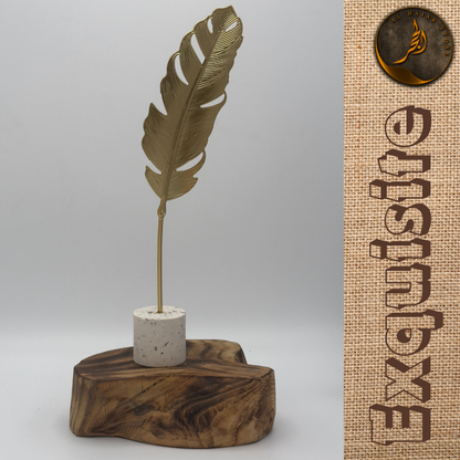 Golden Leaf Feather Ornament