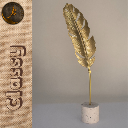 Golden Leaf Feather Ornament