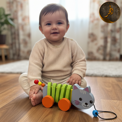 Pull-Rope Animal Toy | Wooden Walking Aid for Toddlers